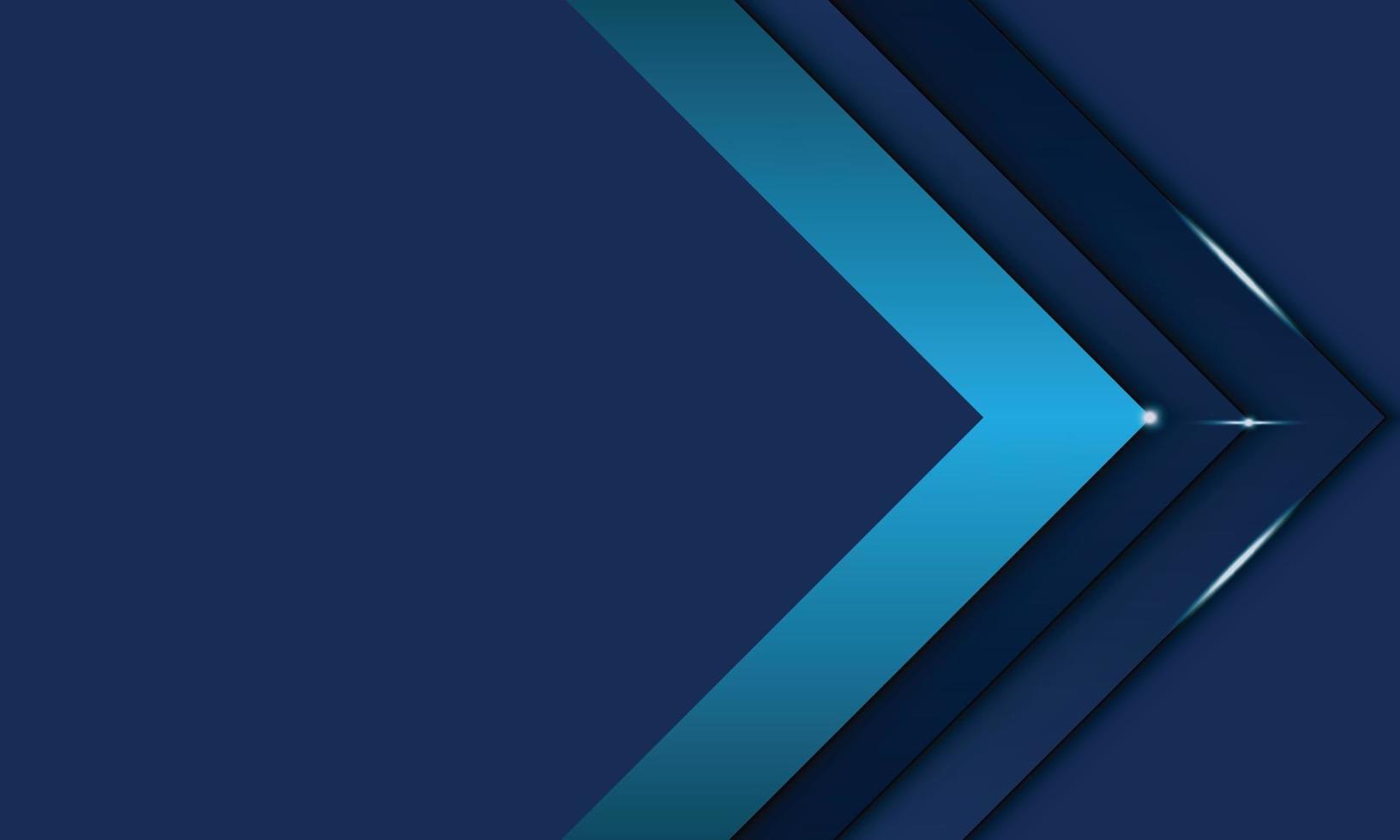 Blue angle arrow overlapping layer with lighting background. vector