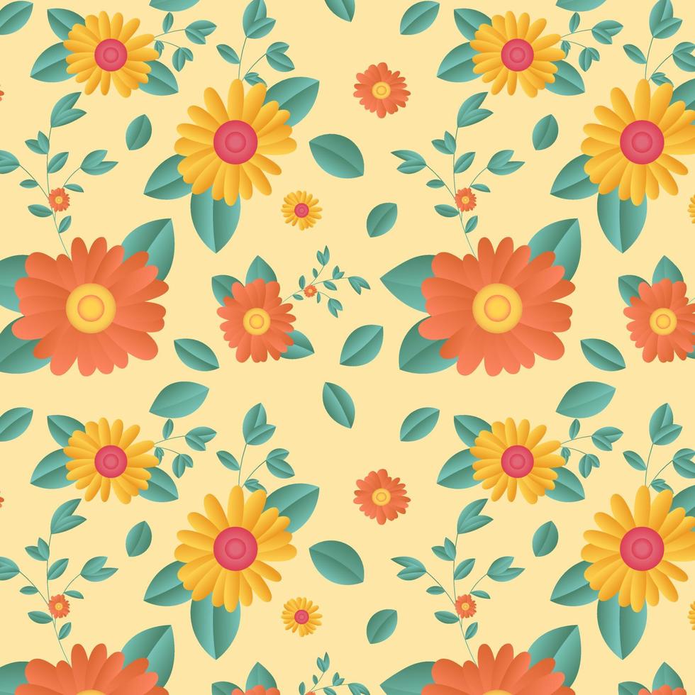 Hand drawn abstract floral pattern background. Vector. vector
