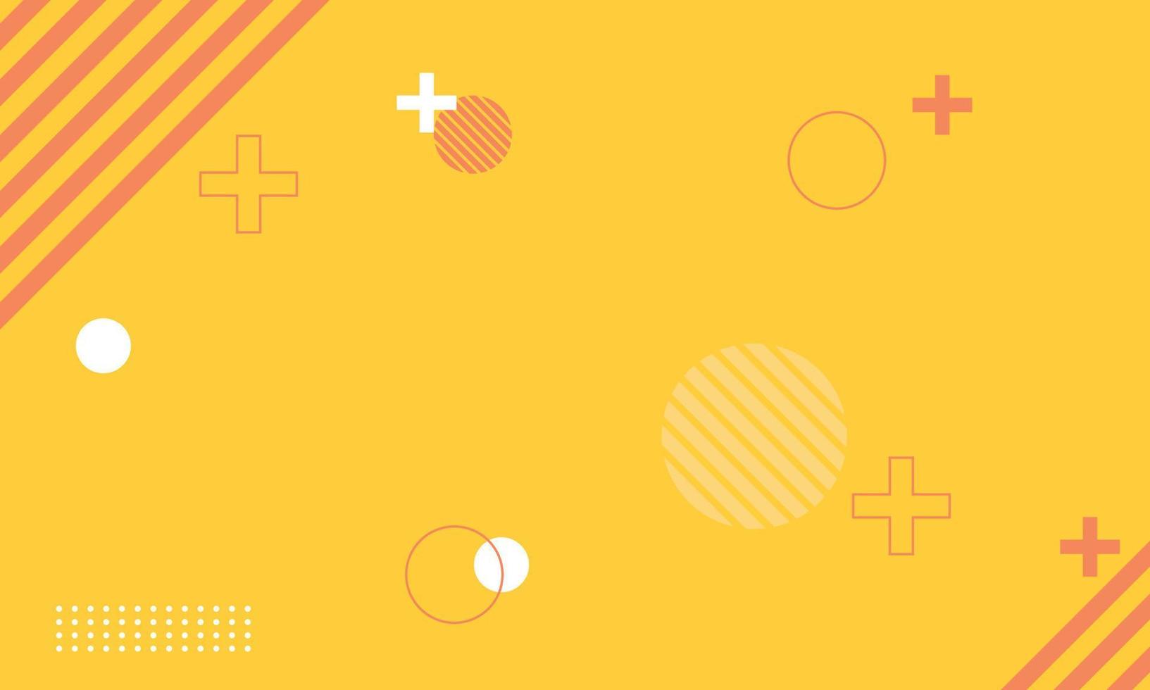Simple white and red memphis on yellow background. vector