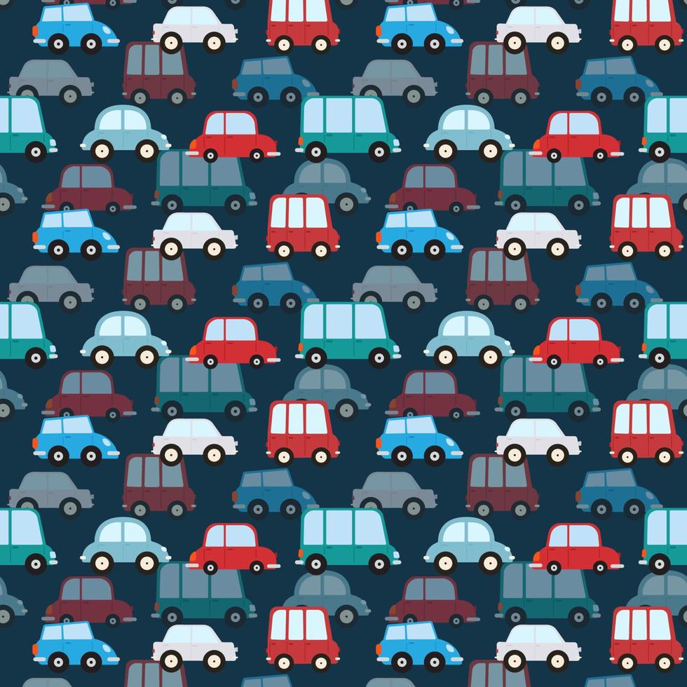 pattern with cartoon cars background. Vector. vector