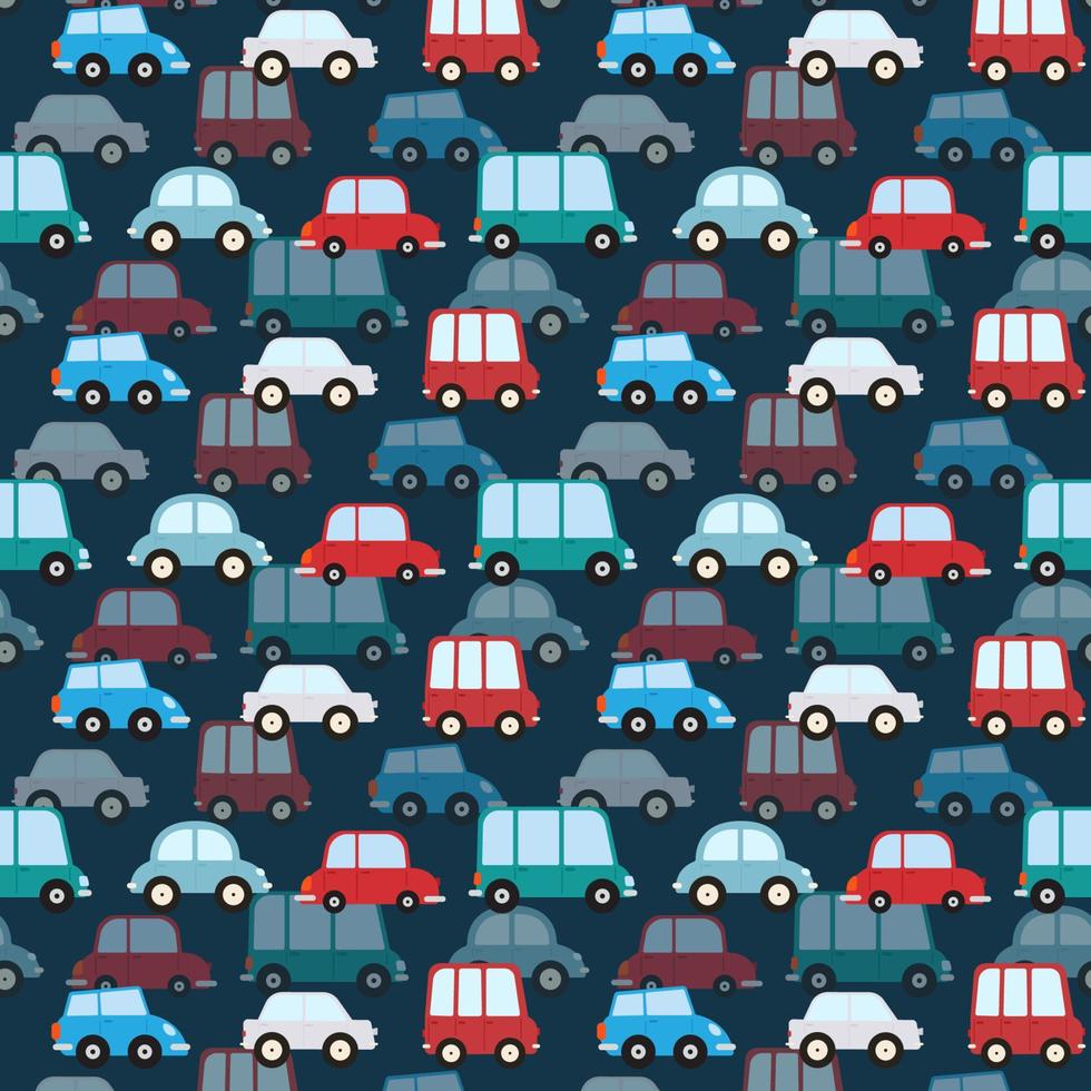 sin fisuras con el fondo de los coches de dibujos animados. vector. vector