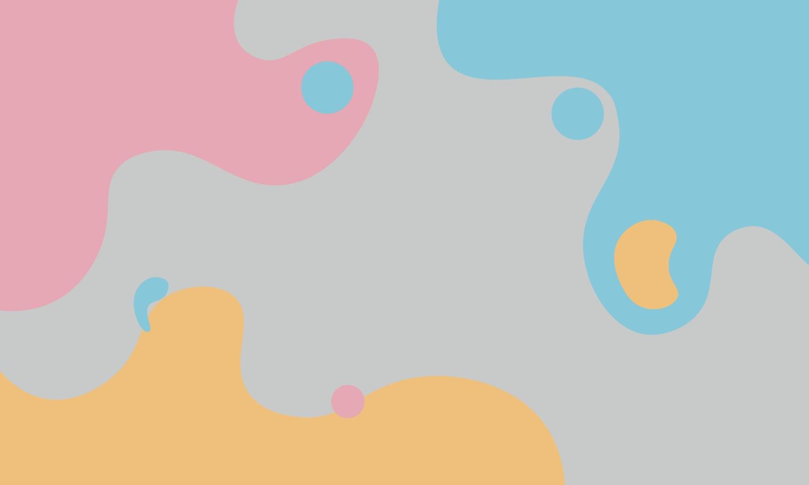 Abstract blue  yellow and pink fluid pastel color on gray background. vector