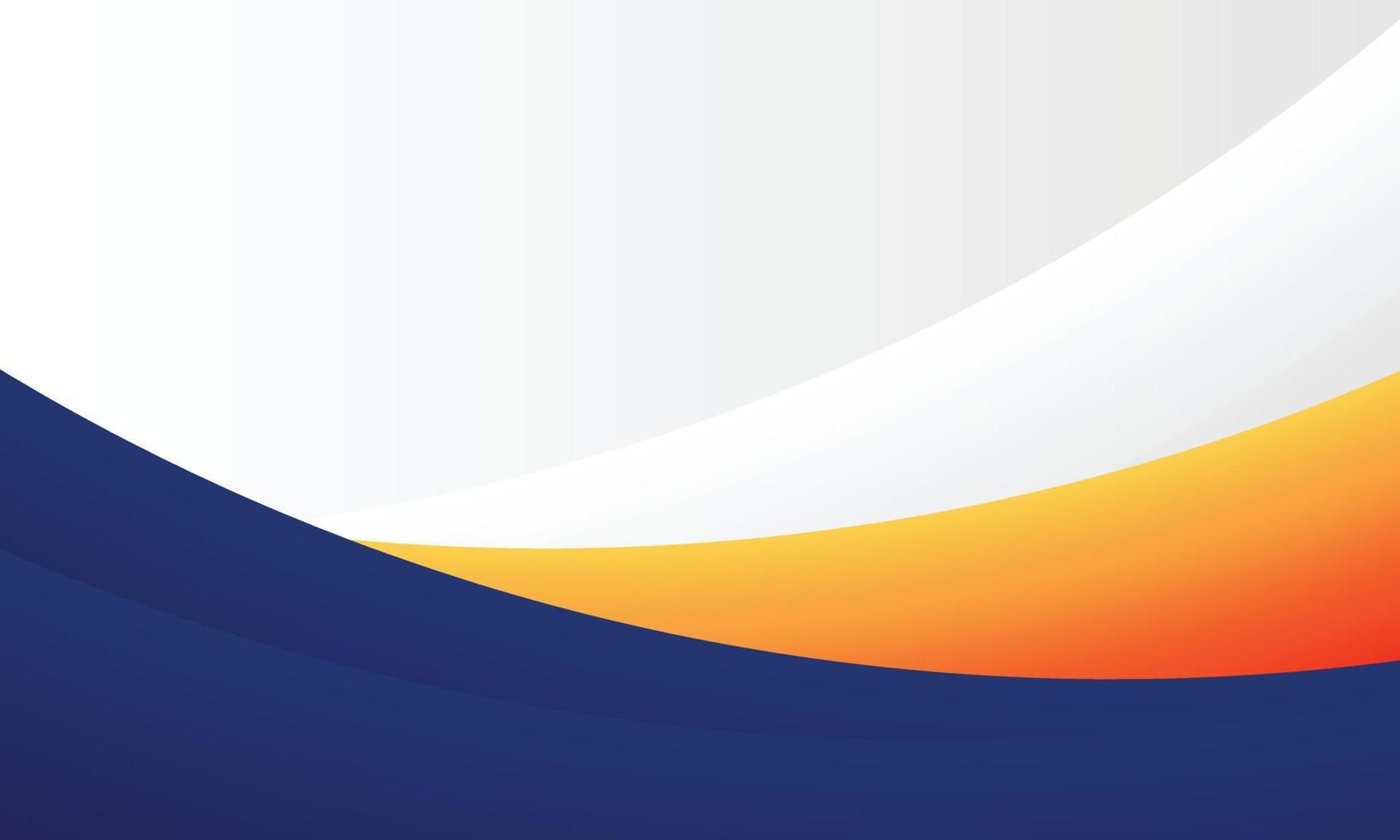 Blue, orange and white modern curve background. vector