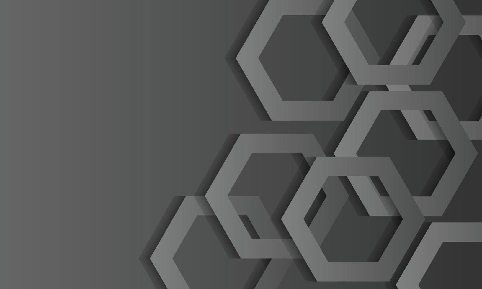 Gray abstract wallpaper with geometric hexagon overlapping layer. vector