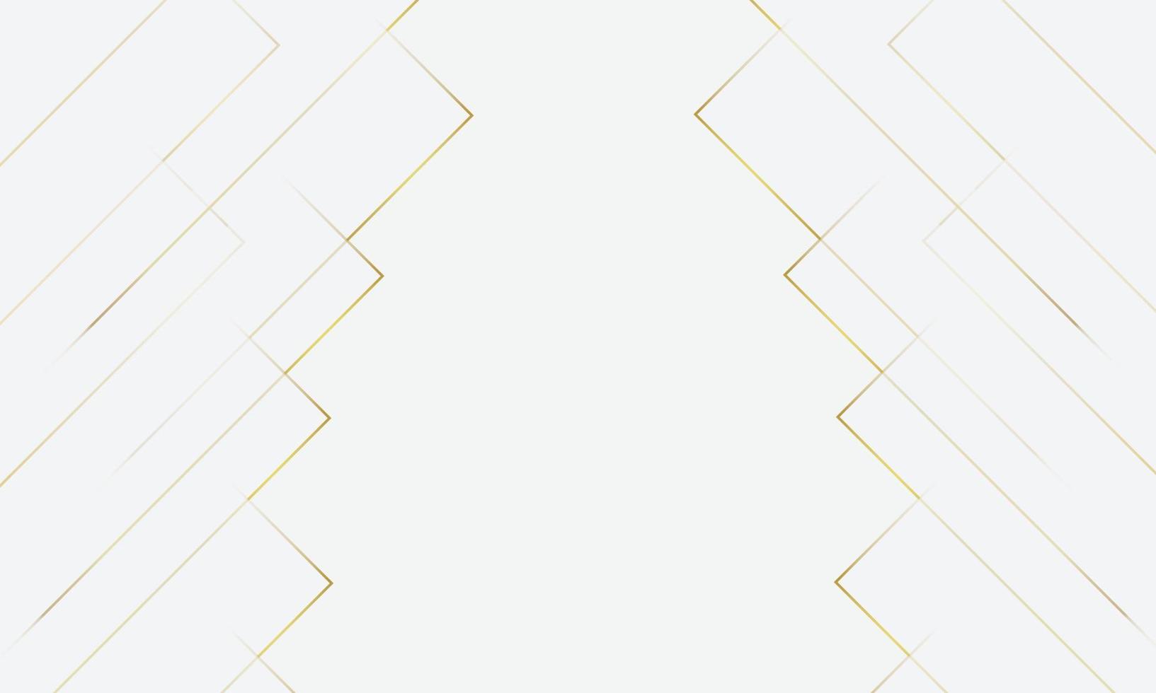 Abstract modern geometric in paper cut style with golden lines on white background. vector