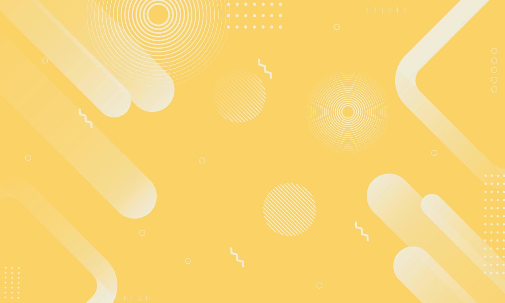 Abstract white modern memphis on yellow background. vector