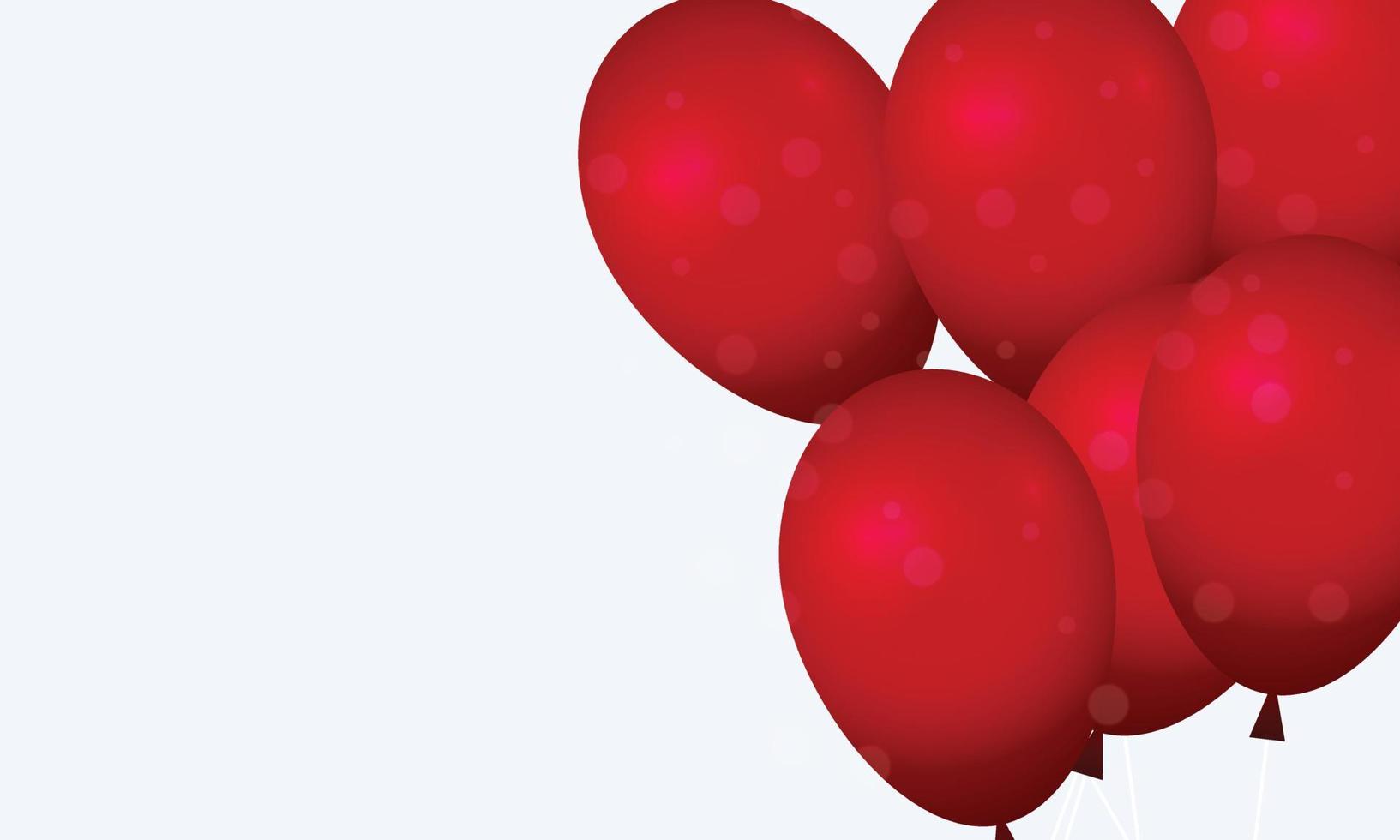 globos rojos con círculo borroso sobre fondo blanco. vector