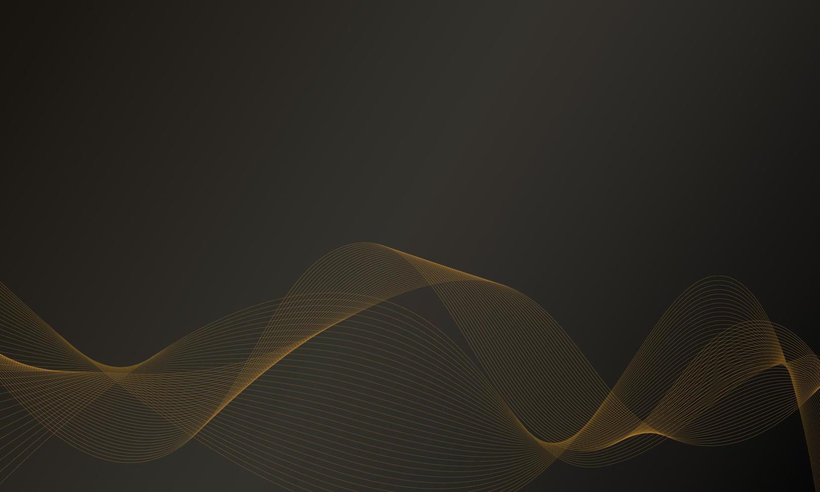 Luxury golden wave lines on dark background. vector