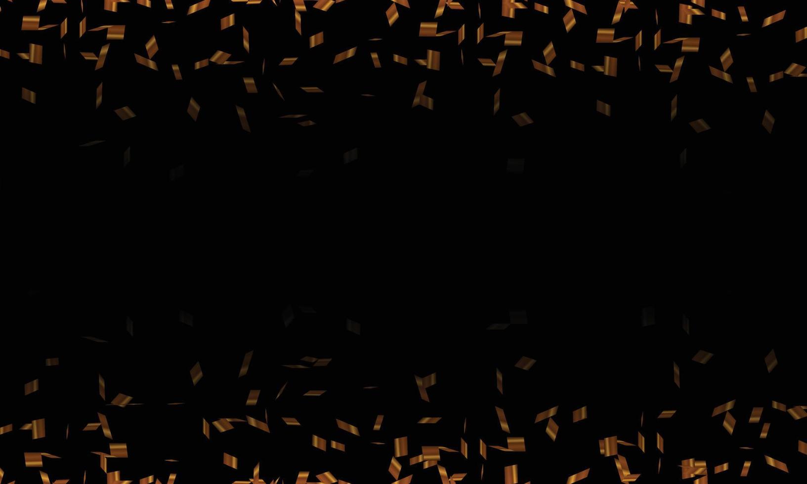 Gold confetti on black background. vector