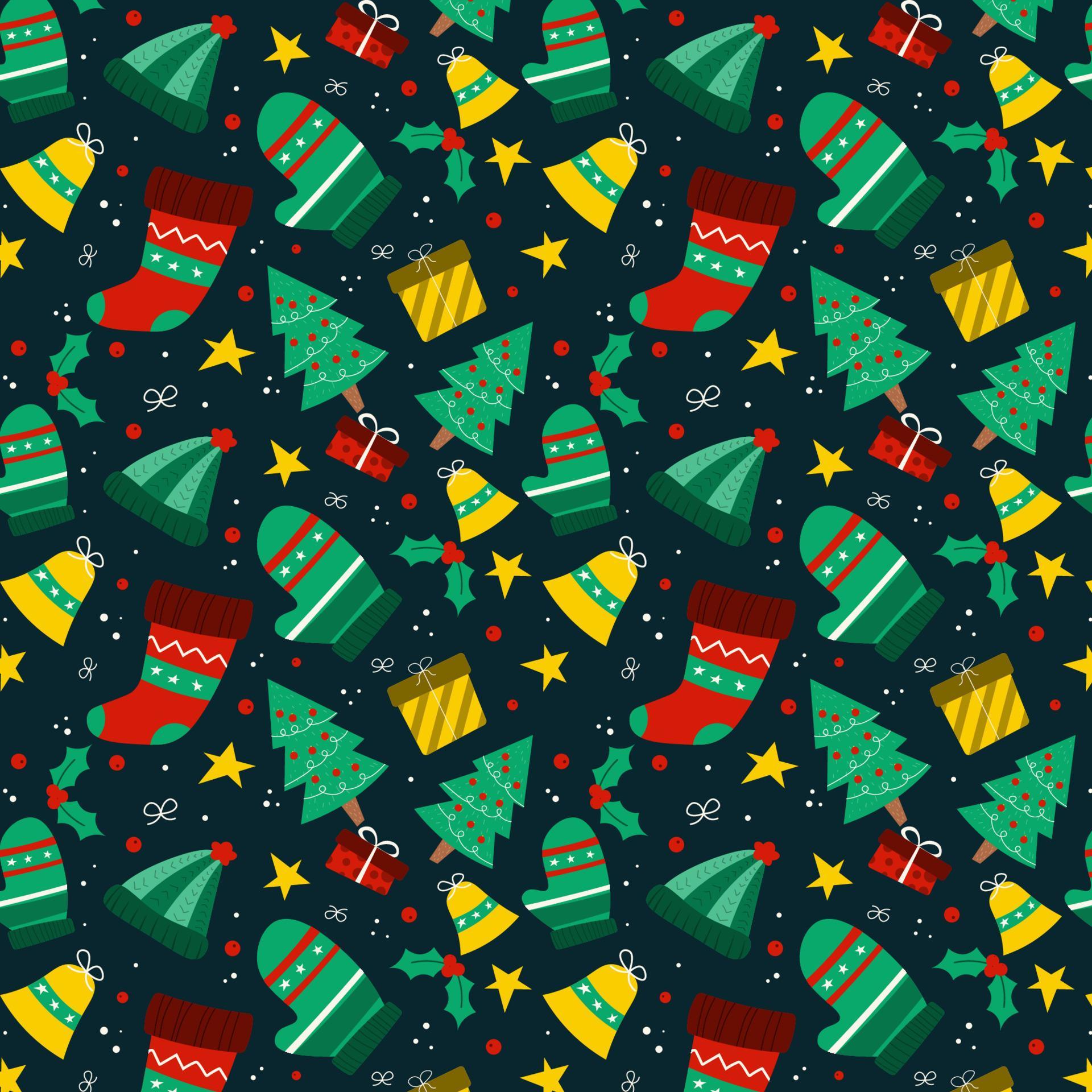 Hand drawn christmas pattern design background. 7718340 Vector Art at