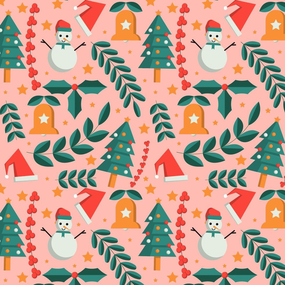 Hand drawn christmas pattern design background. vector