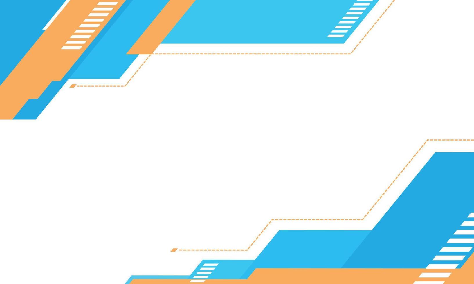 fondo blanco con azul claro y naranja en diseño geométrico. vector