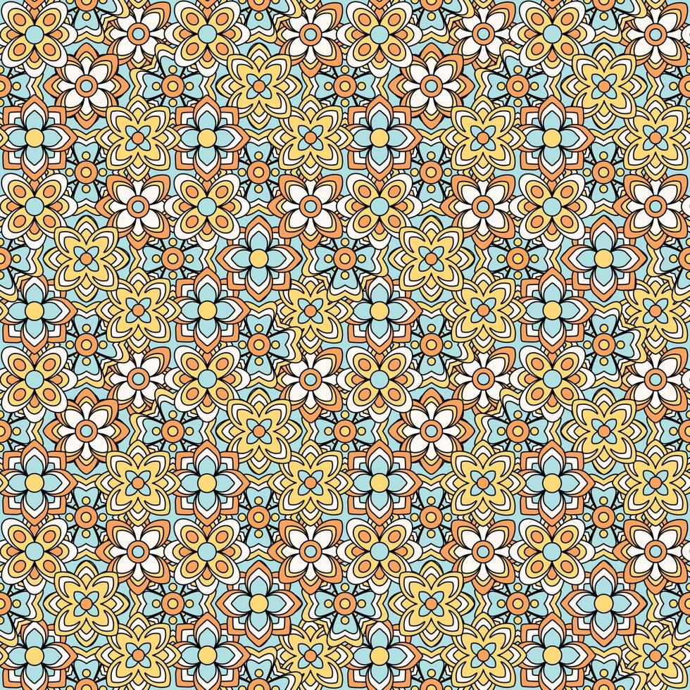 Abstract seamless groovy flower background. vector