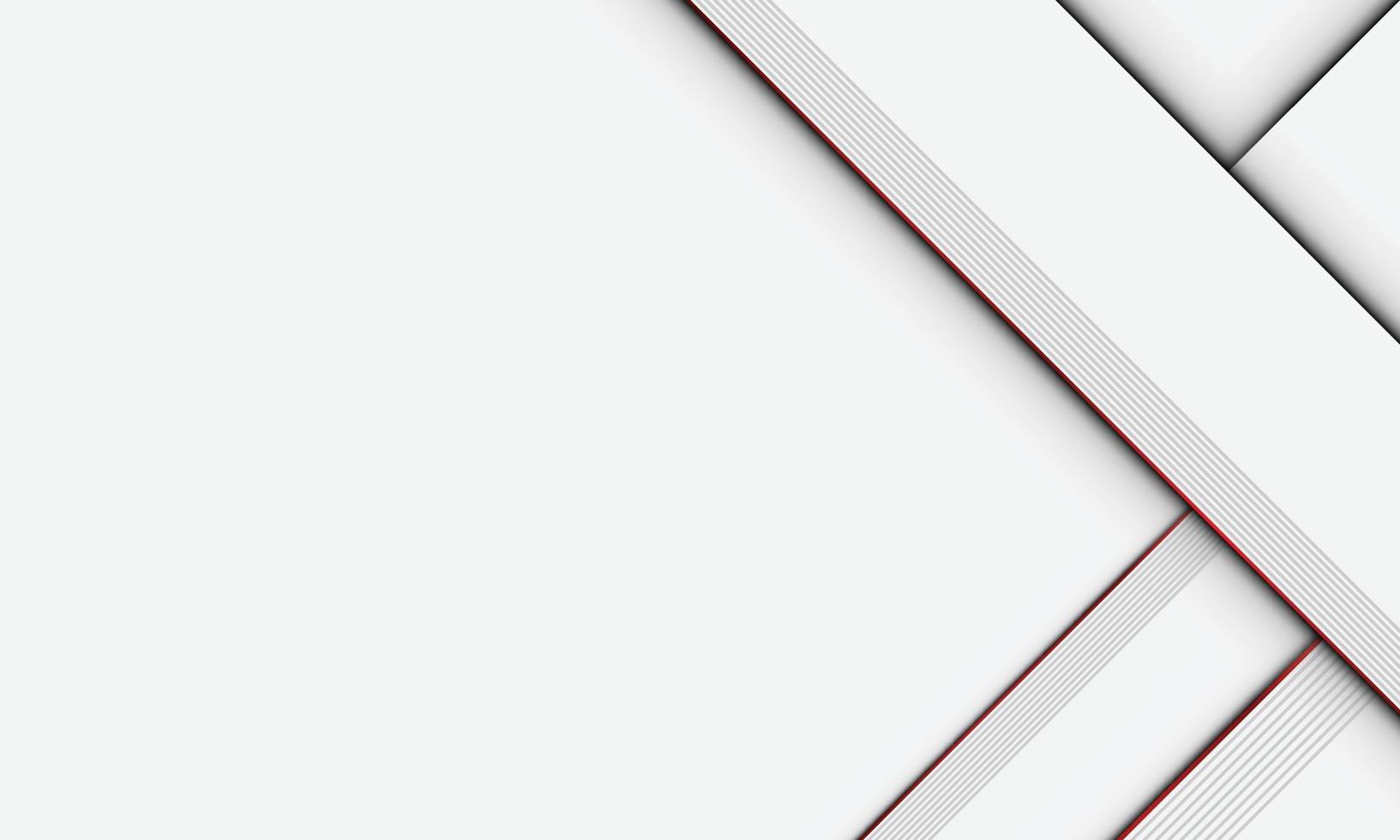 Abstract white stripes with red line on white background. vector