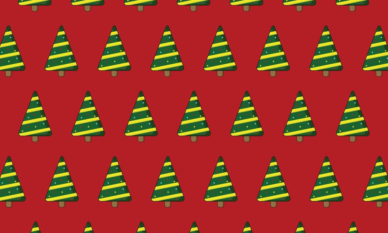 Christmas tree pattern on red background. vector