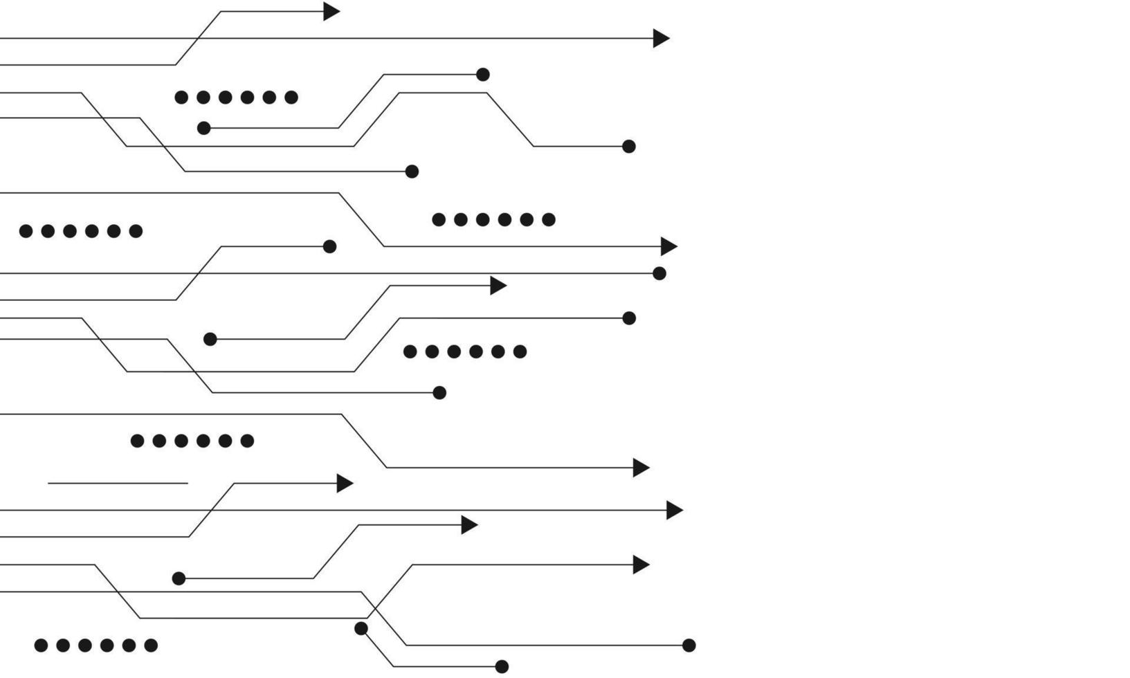 Black line circuit board on white background. vector