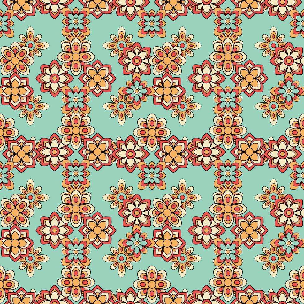 Abstract seamless groovy flower background. vector