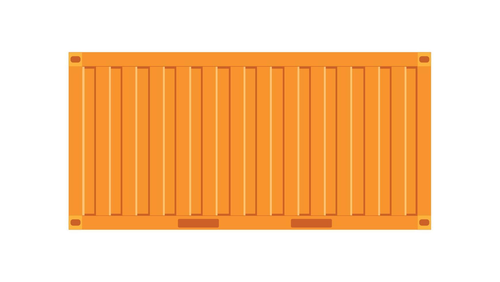 Yellow freight container.Large container for ship isolated on a white background. Vector. vector