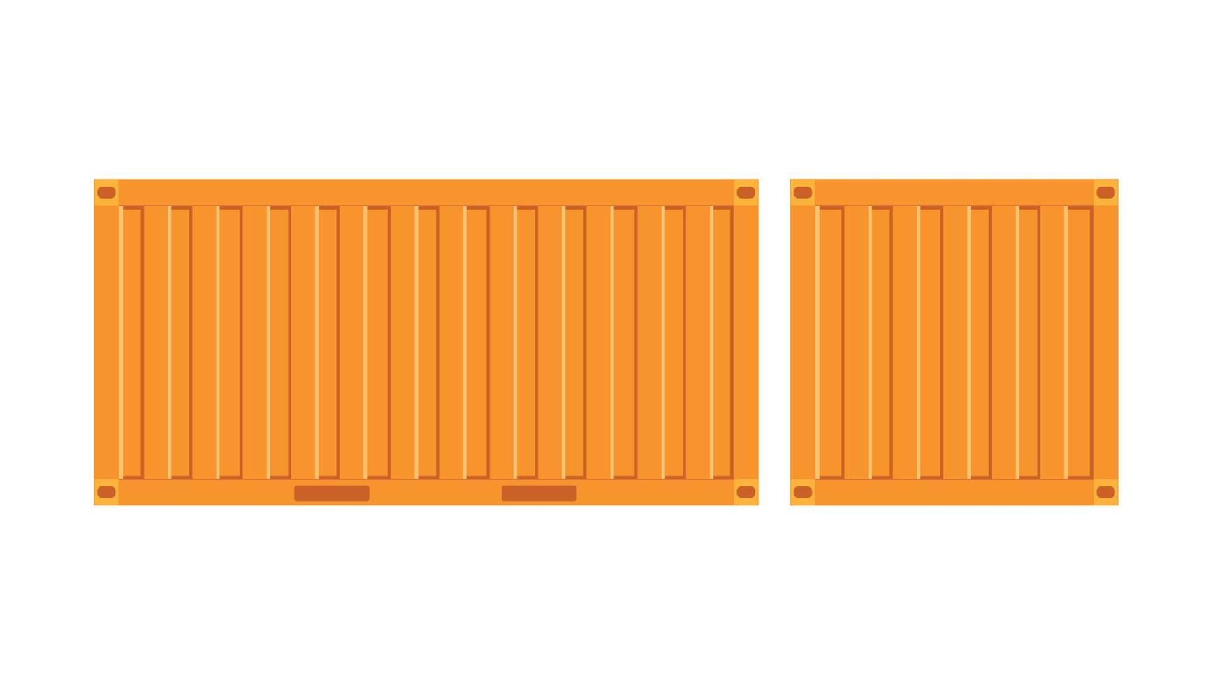 Yellow freight container.Large container for ship isolated on a white background. Vector. vector