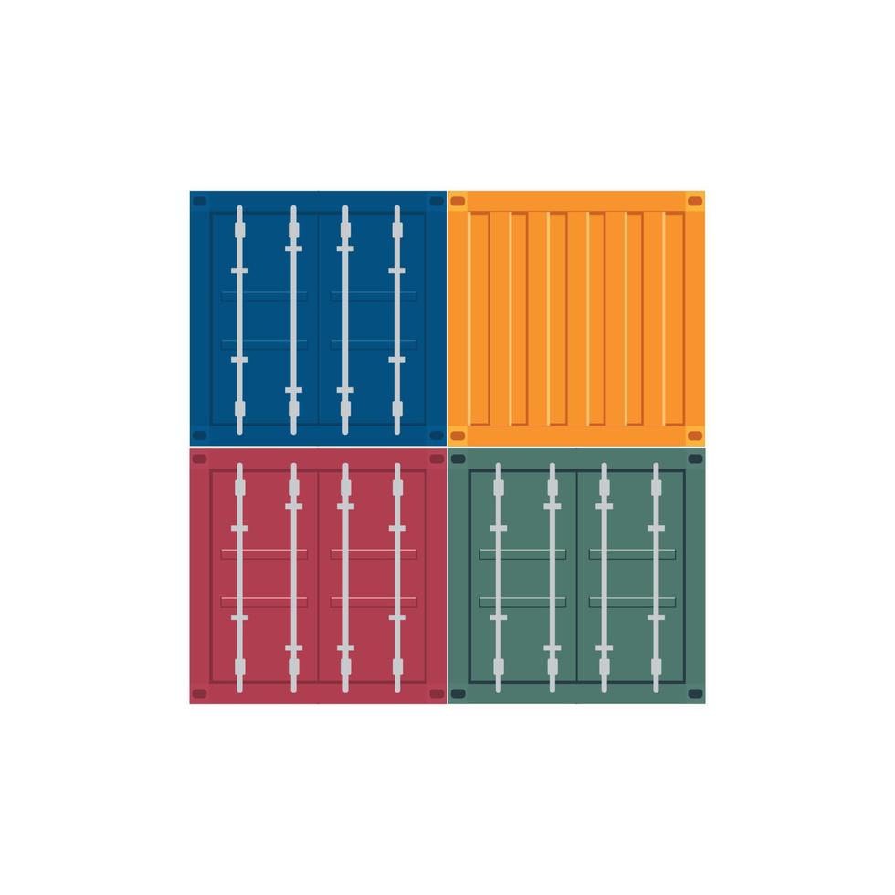 Realistic 3D set of cargo containers. Vector illustration