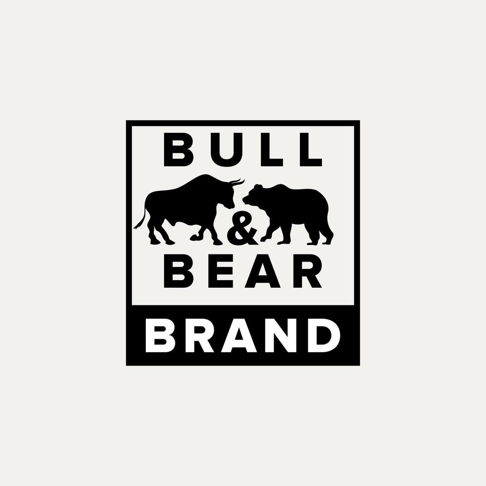 simple bull and bear logo for a brand vector