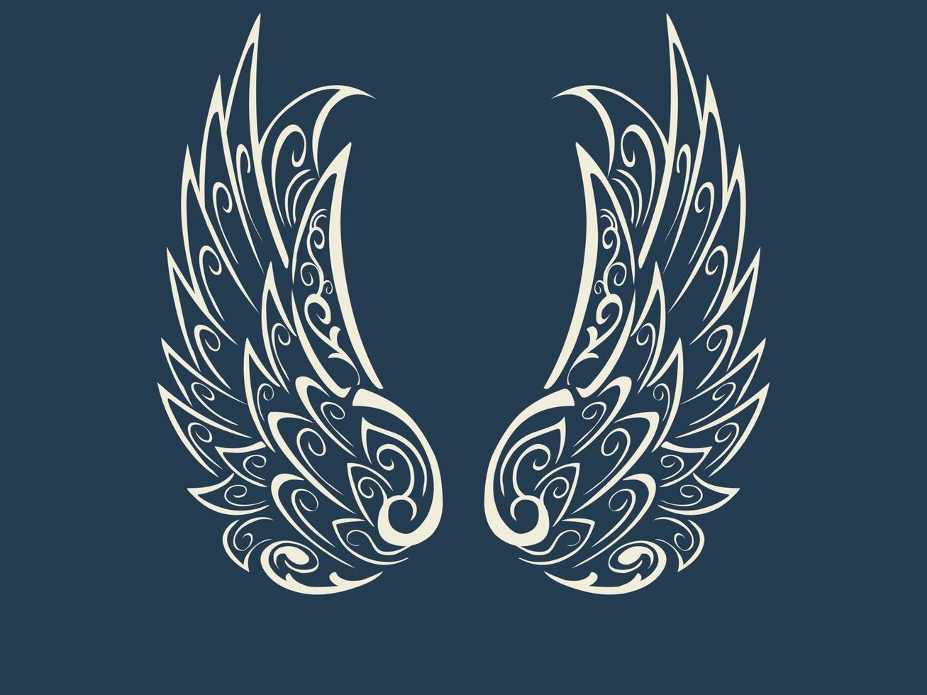 Abstract white angel wings vector design