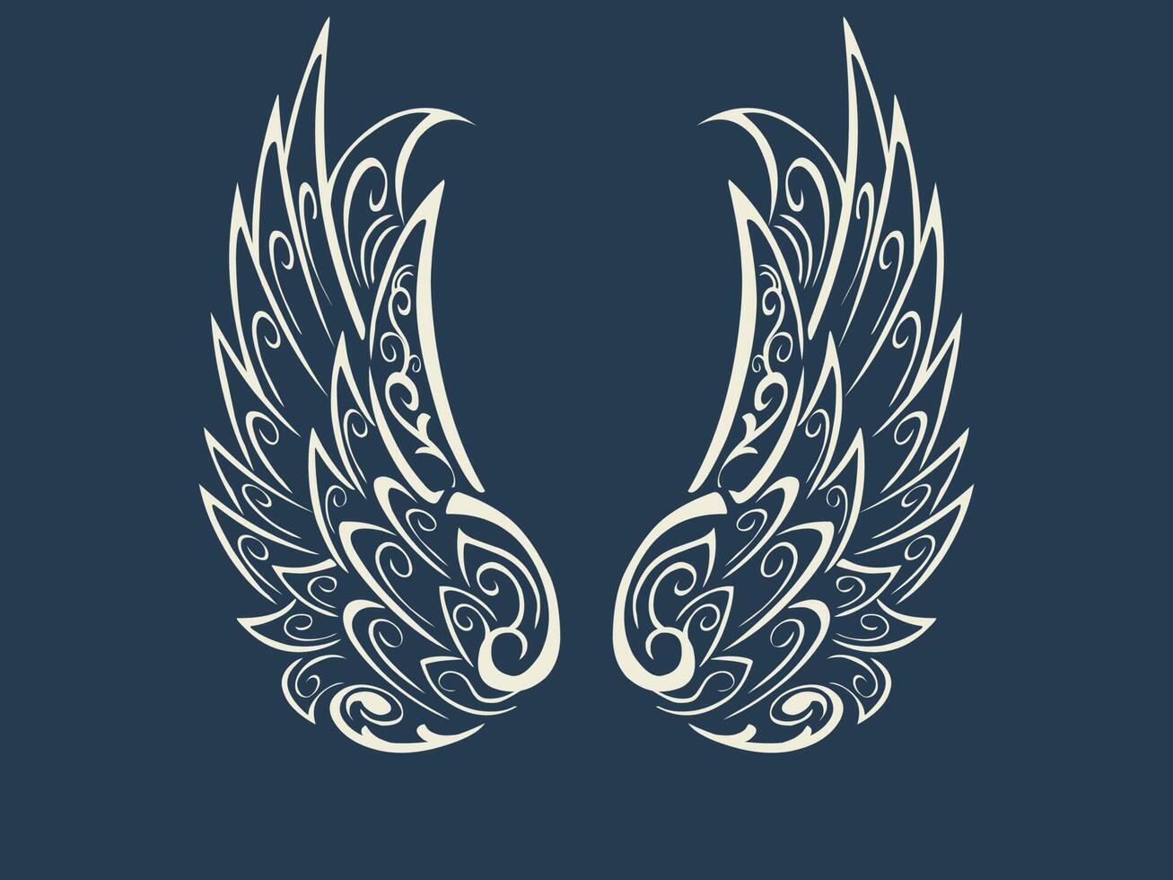 Abstract white angel wings vector design