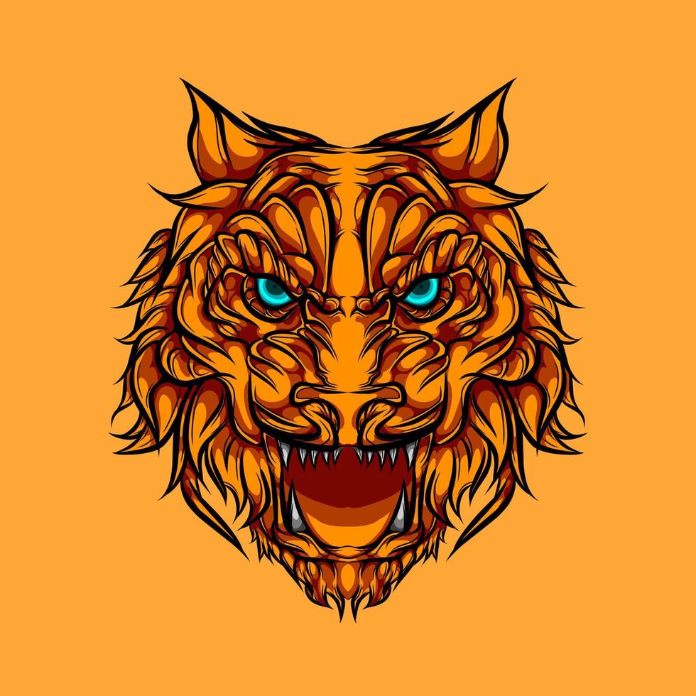 logotipo de vector de diseño de cabeza de tigre