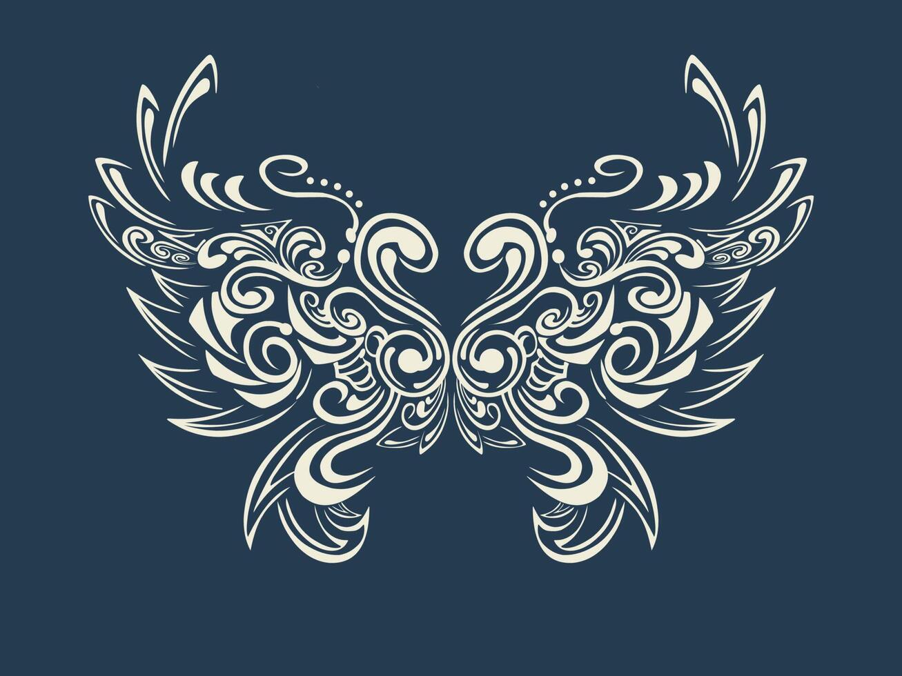 Abstract angel wings tattoo vector aesthetic design