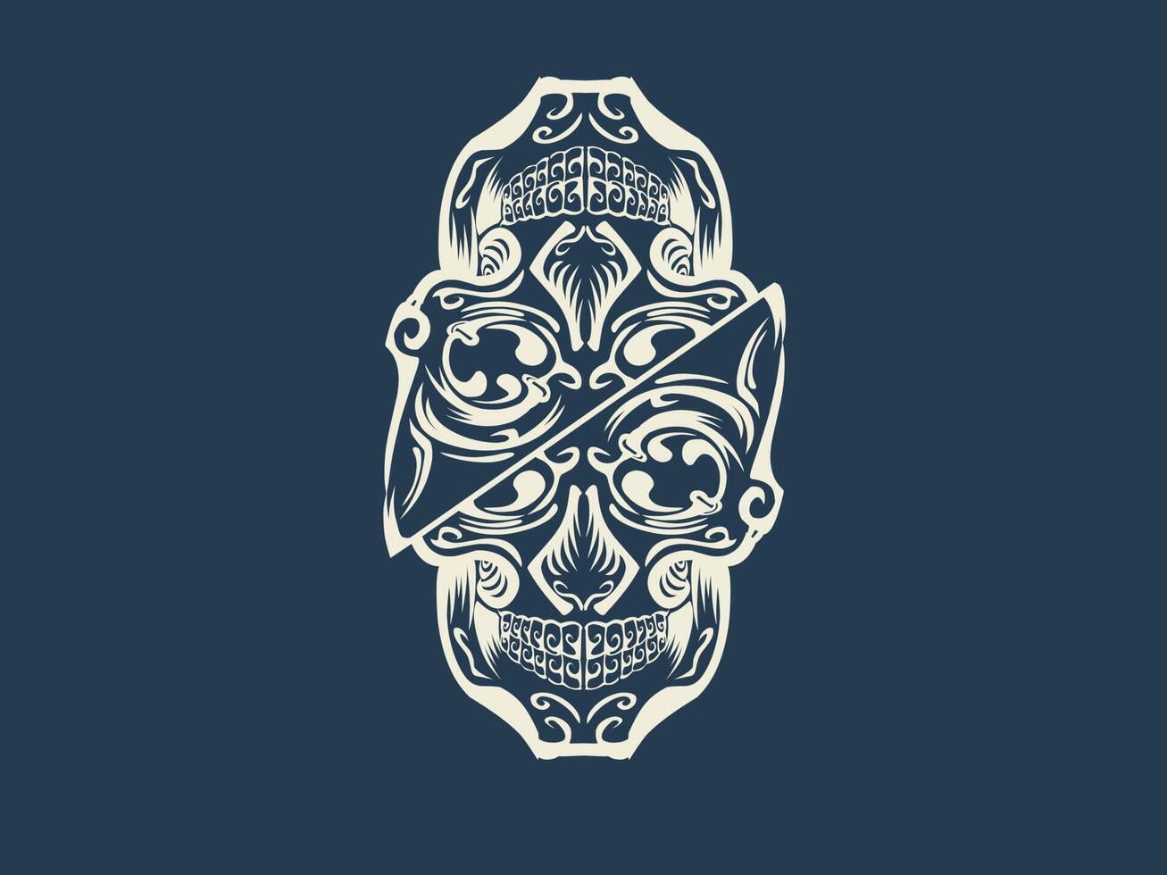 Abstract white skull tattoo vector design