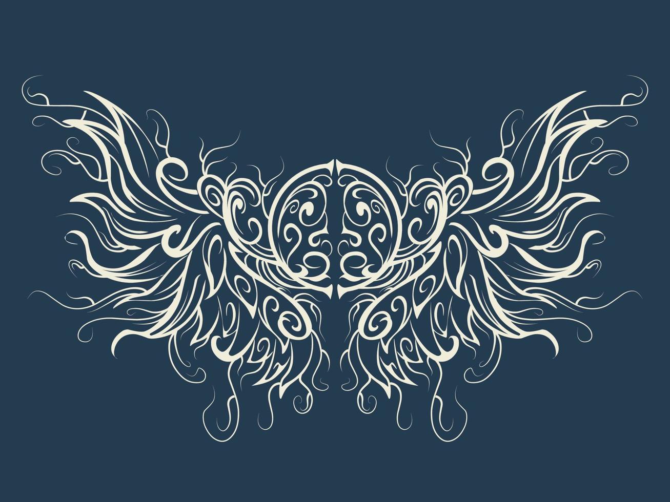 free angel wings abstract tattoo vector design