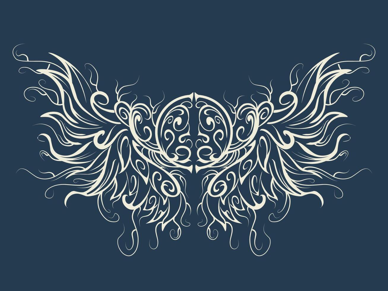 free angel wings abstract tattoo vector design