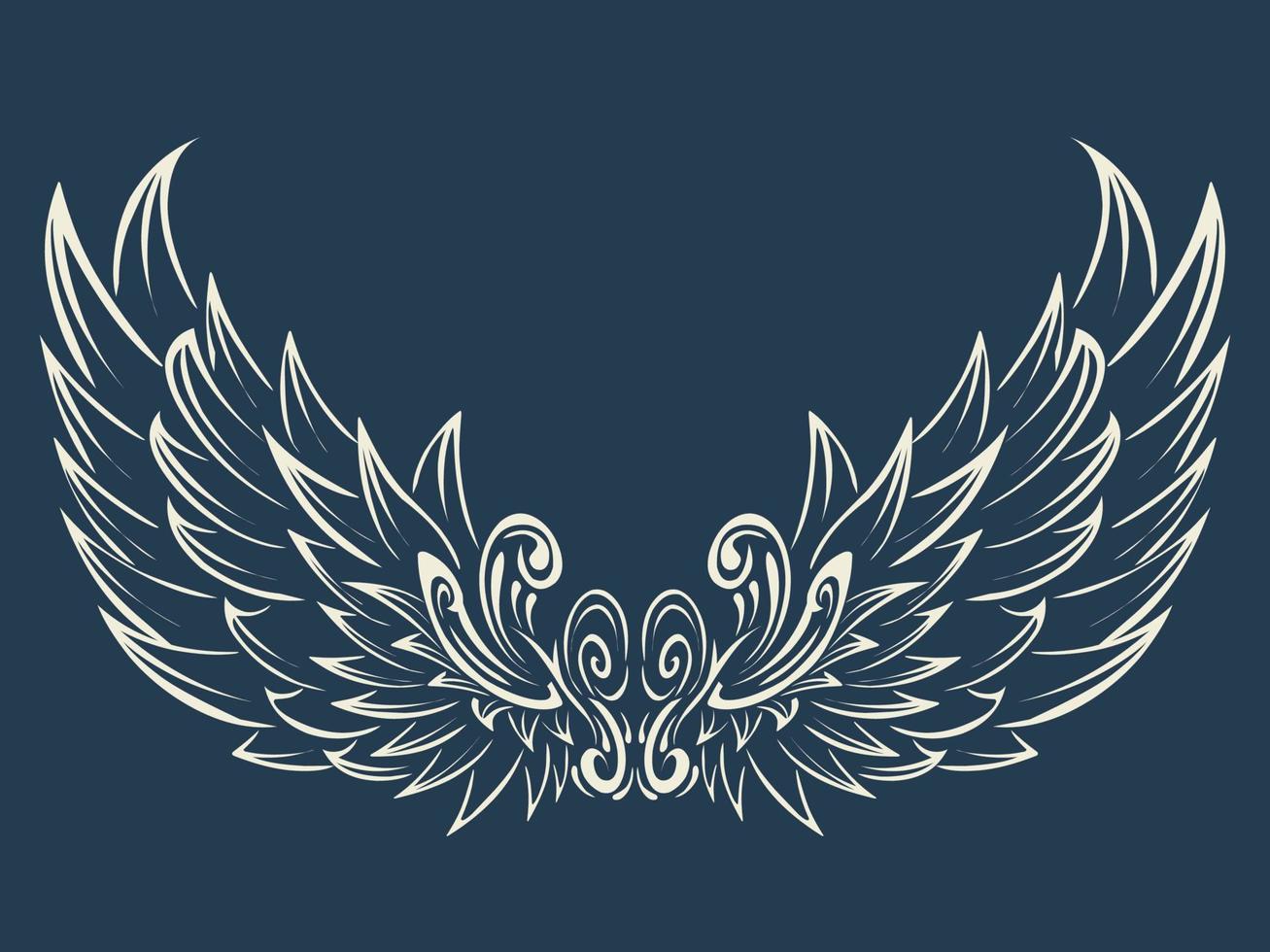 diseño de ilustración vectorial libre del logotipo de alas de ángel blanco vector