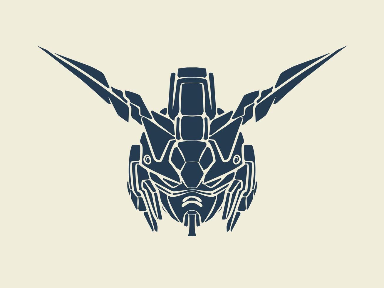 Gundam robot head vector design free download