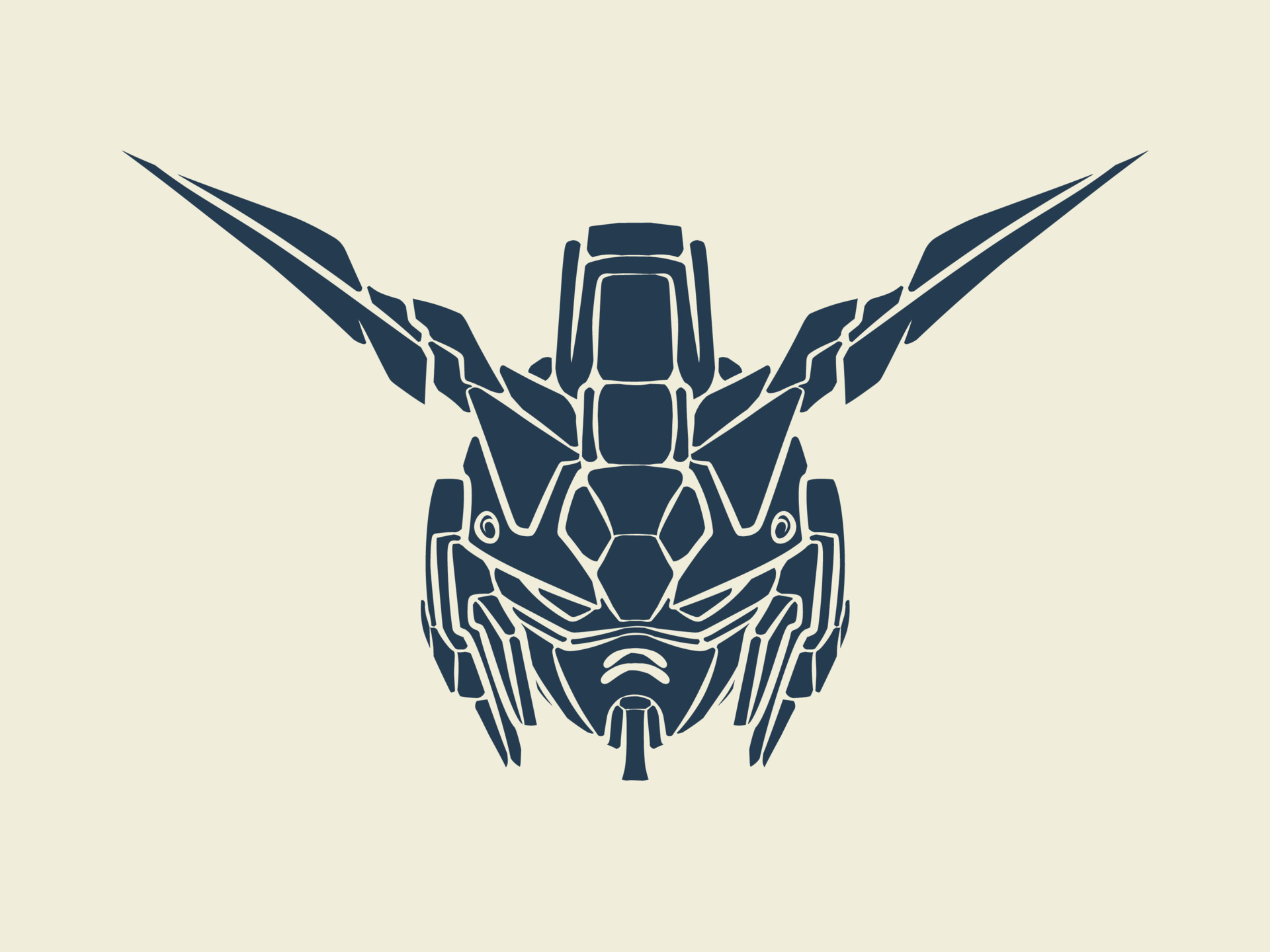 Gundam robot head vector design free download 7718555 Vector Art