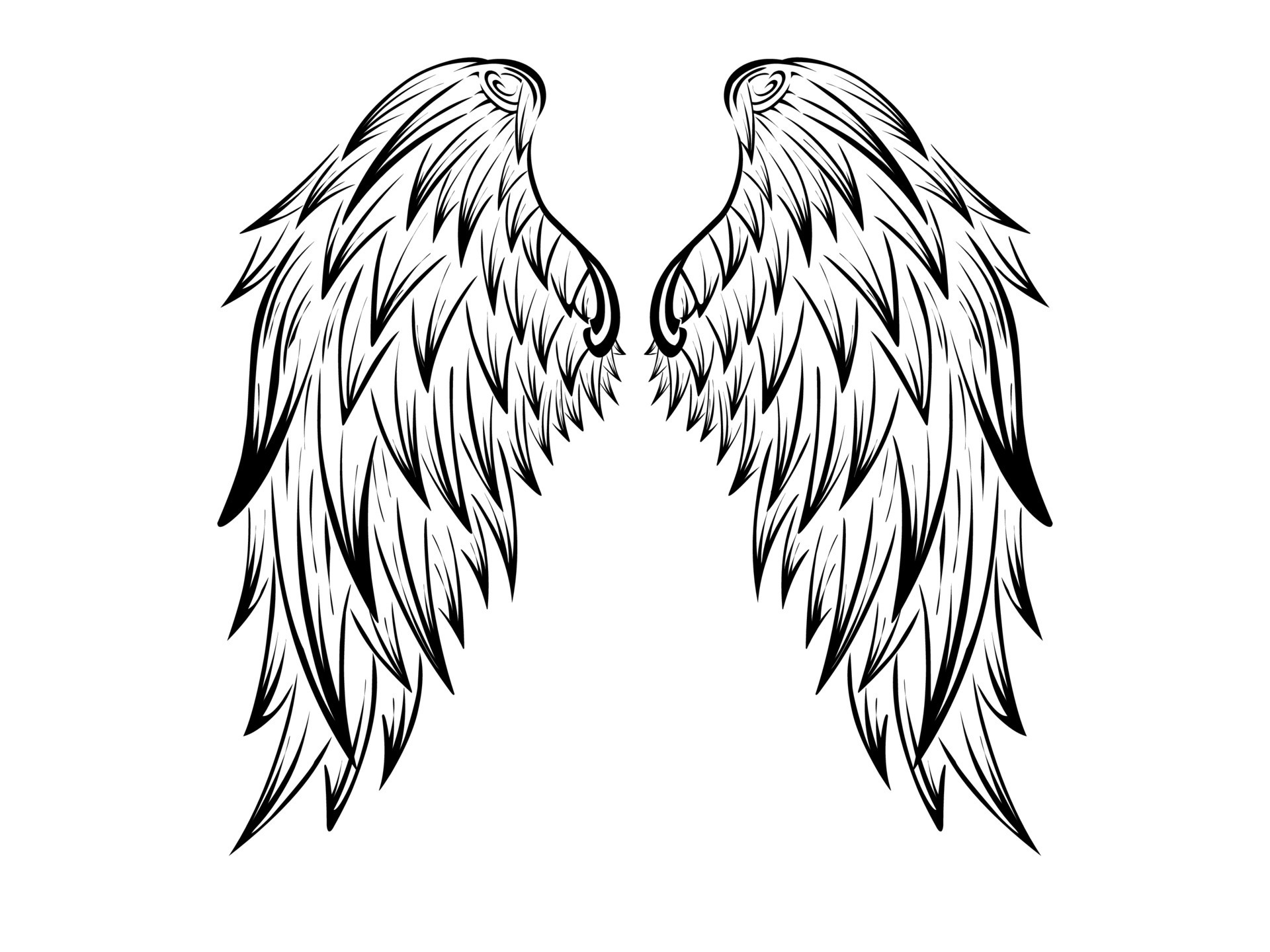 Black wing tattoo vector design on white background 7718558 Vector Art at  Vecteezy