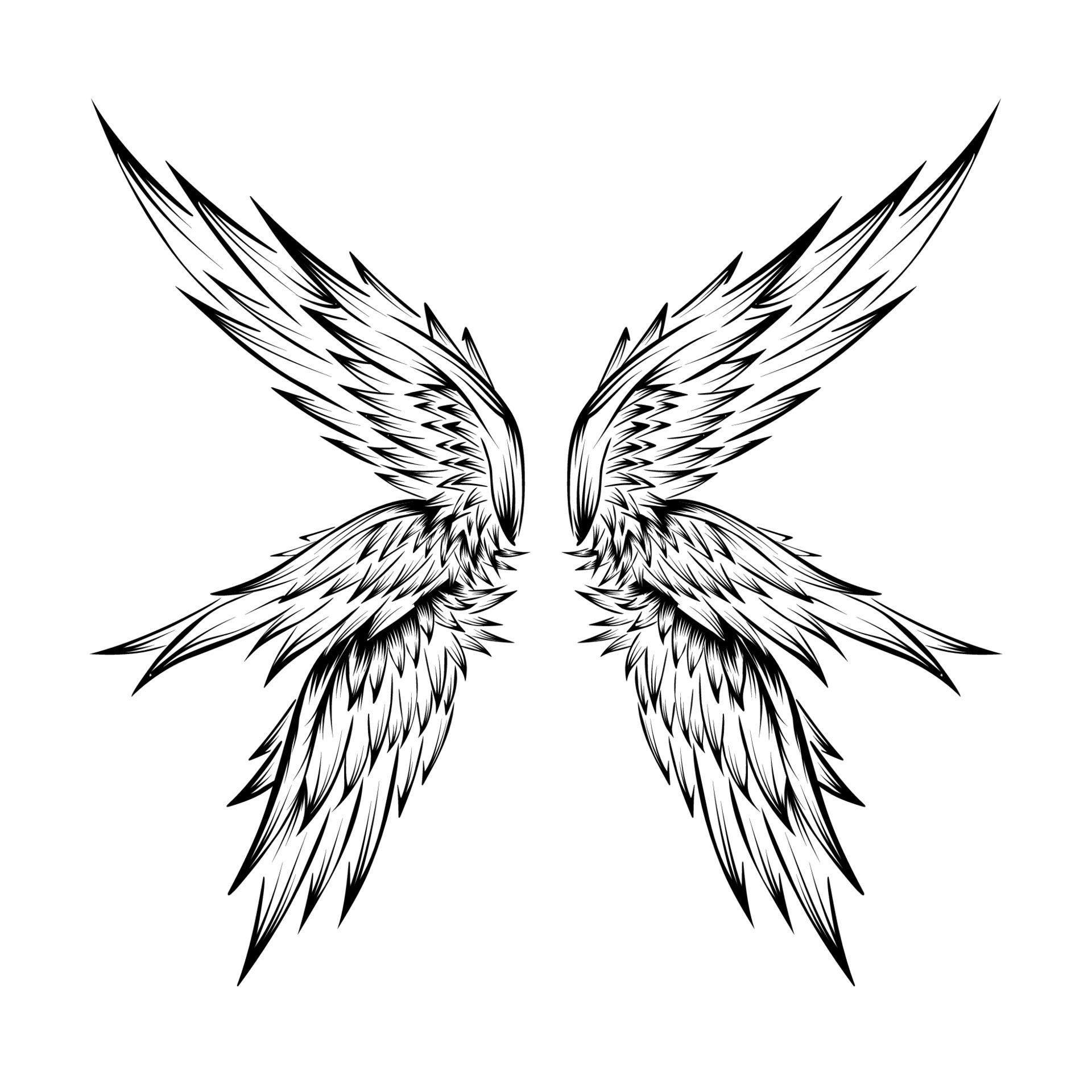 gothic angel wing tattoo  Clip Art Library