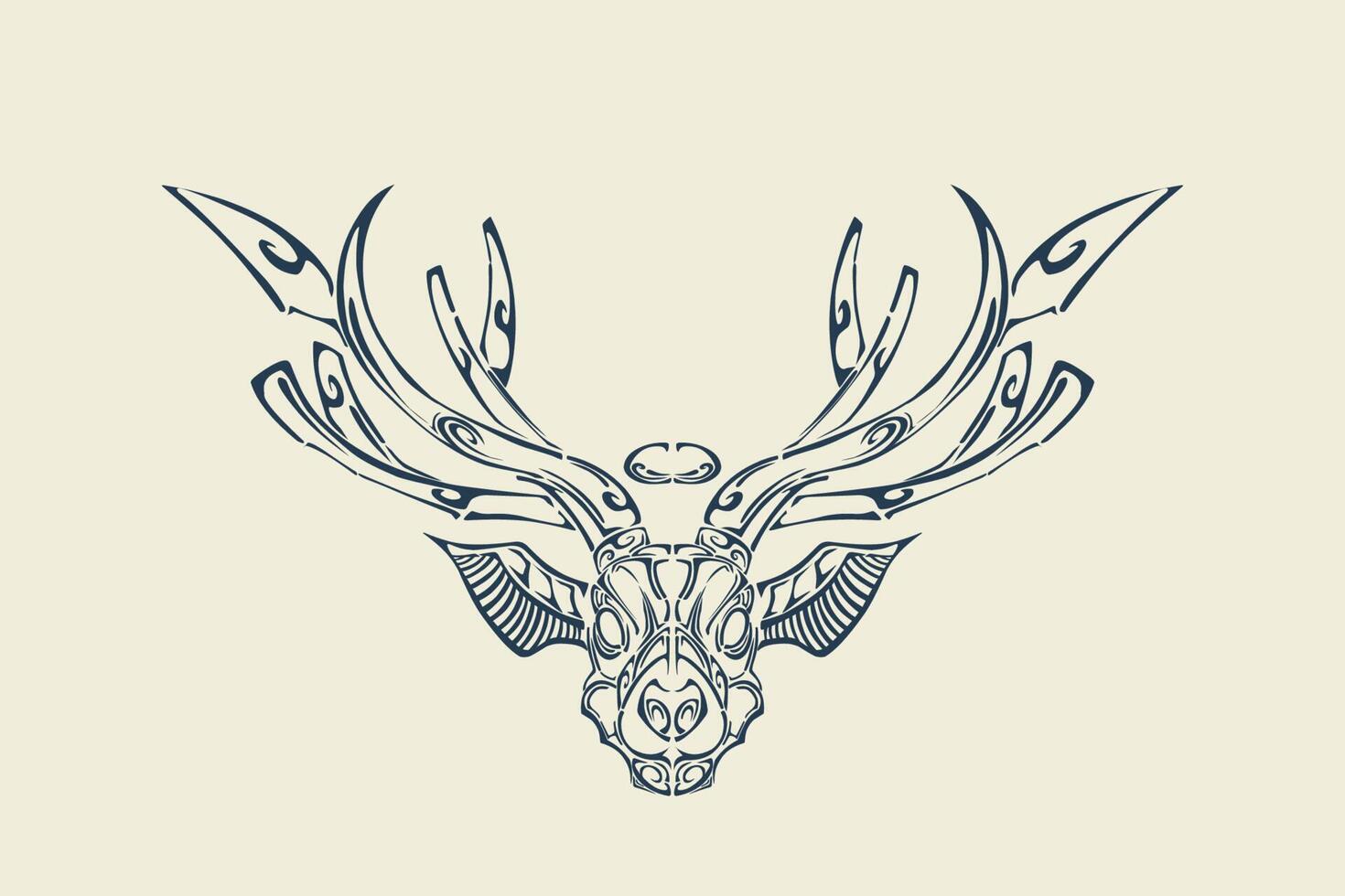Aesthetic deer head abstract vector design illustration