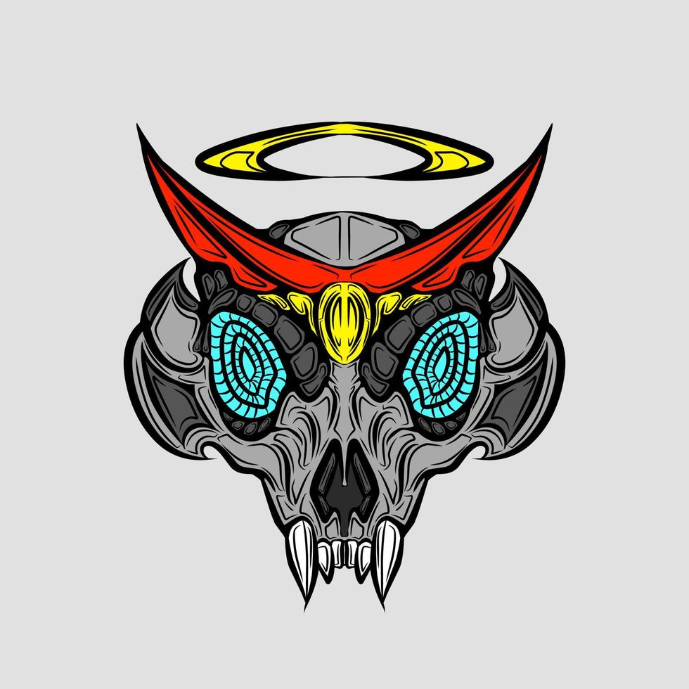 Animal skull design vector illustration on gray background