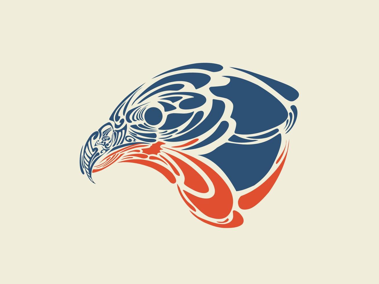 diseño de vector de logotipo de cabeza de pájaro tribal abstracto