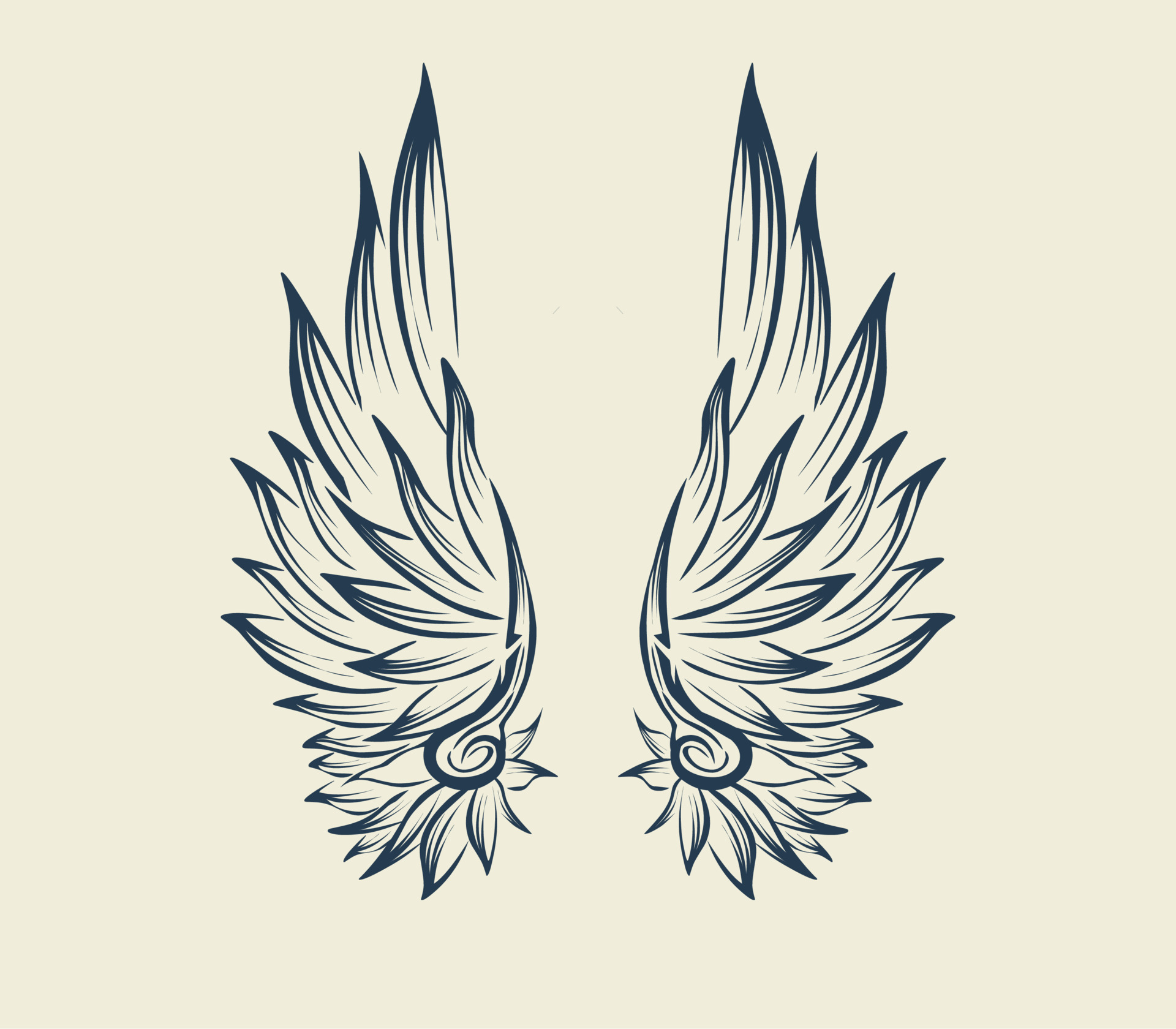 Aesthetic angel wings line art vector design 7718587 Vector Art at Vecteezy