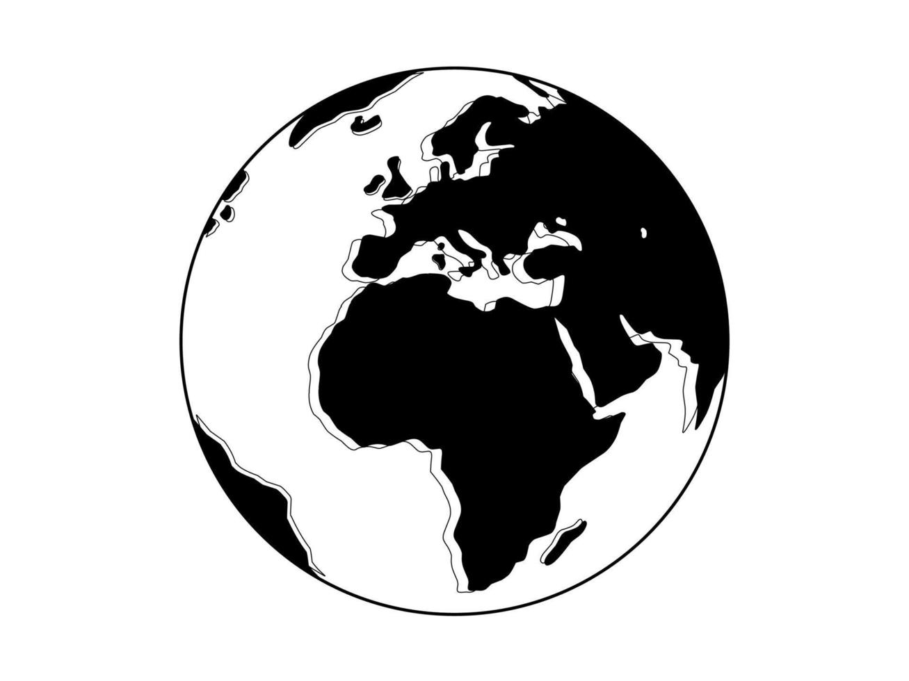 Free vector black and white earth tattoo design