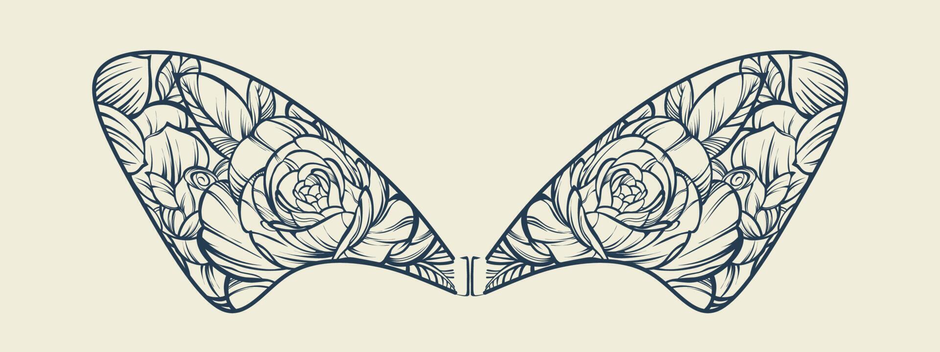 Aesthetic rose flower vector design
