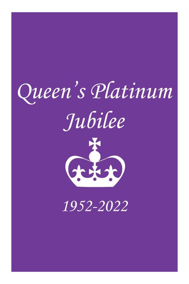 The Queen's Platinum Jubilee celebration. Queen's crown. 1952-2022. Design for banner, poster, card, print, social media. Vector illustration.