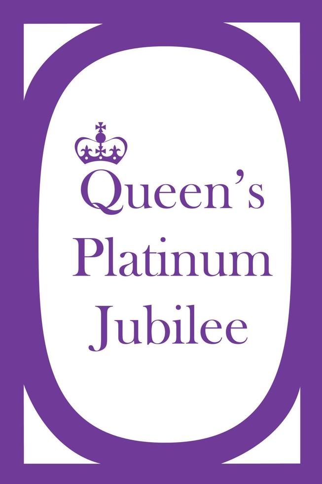 The Queen's Platinum Jubilee celebration. Queen's crown. 1952-2022. Design for banner, poster, card, print, social media. Vector illustration.