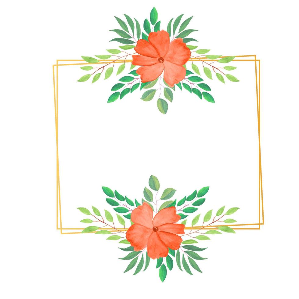 acuarela hermosa naturaleza diseño floral con fondo de hoja pro descargar vector