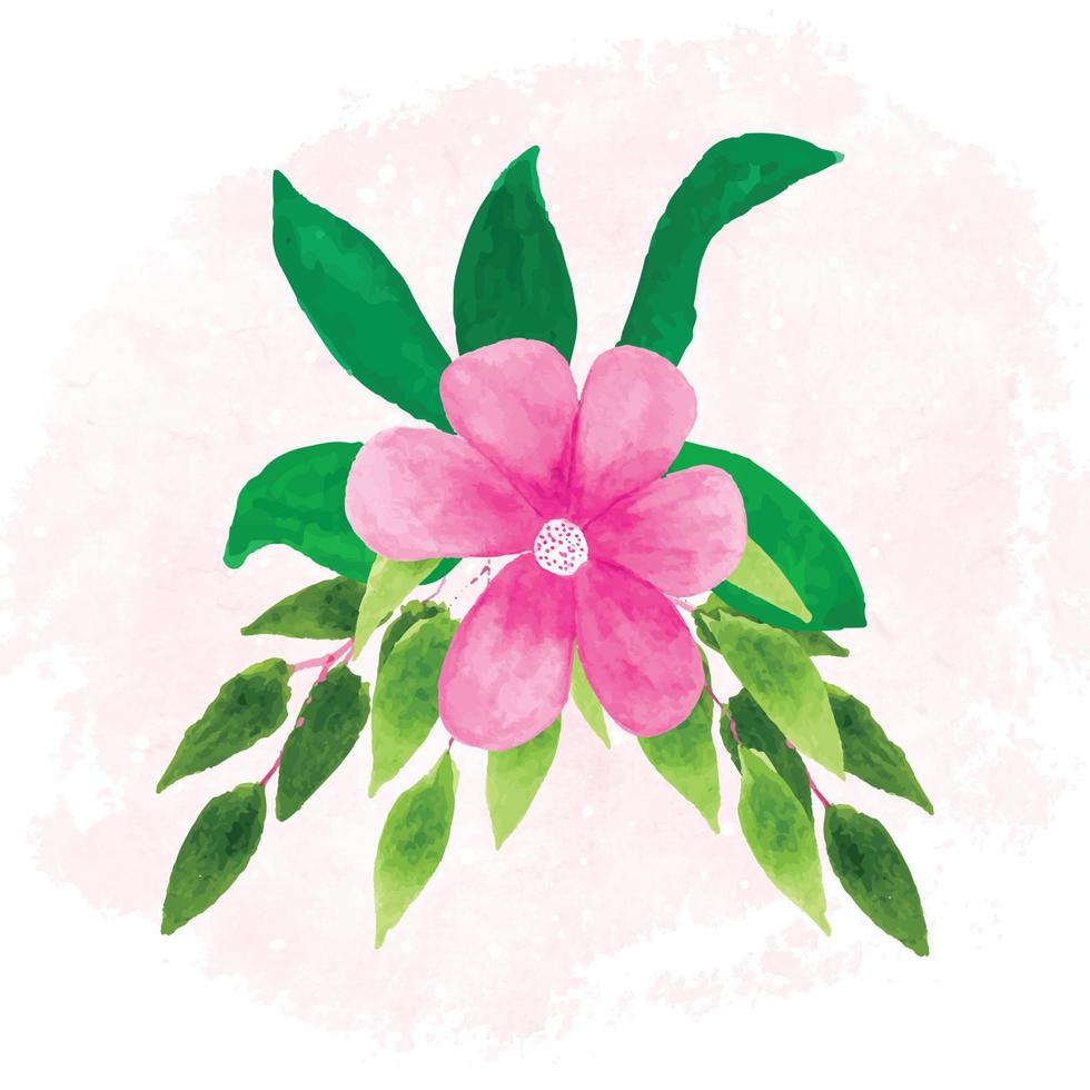 acuarela hermosa naturaleza diseño floral con fondo de hoja pro descargar vector