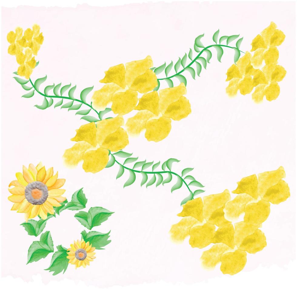 watercolor beautiful nature floral design with leaf background pro download vector