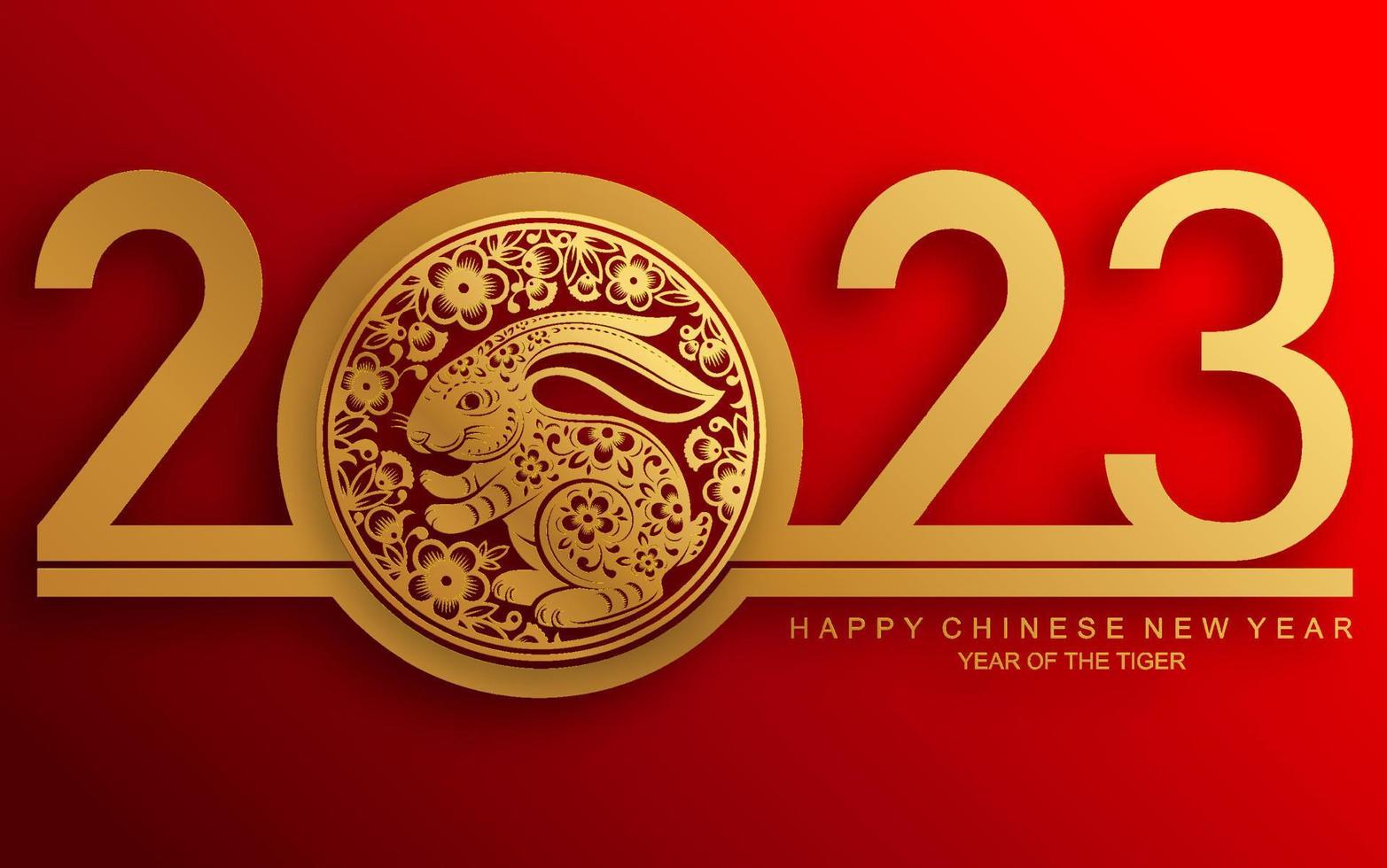 Happy chinese new year 2023 year of the rabbit vector