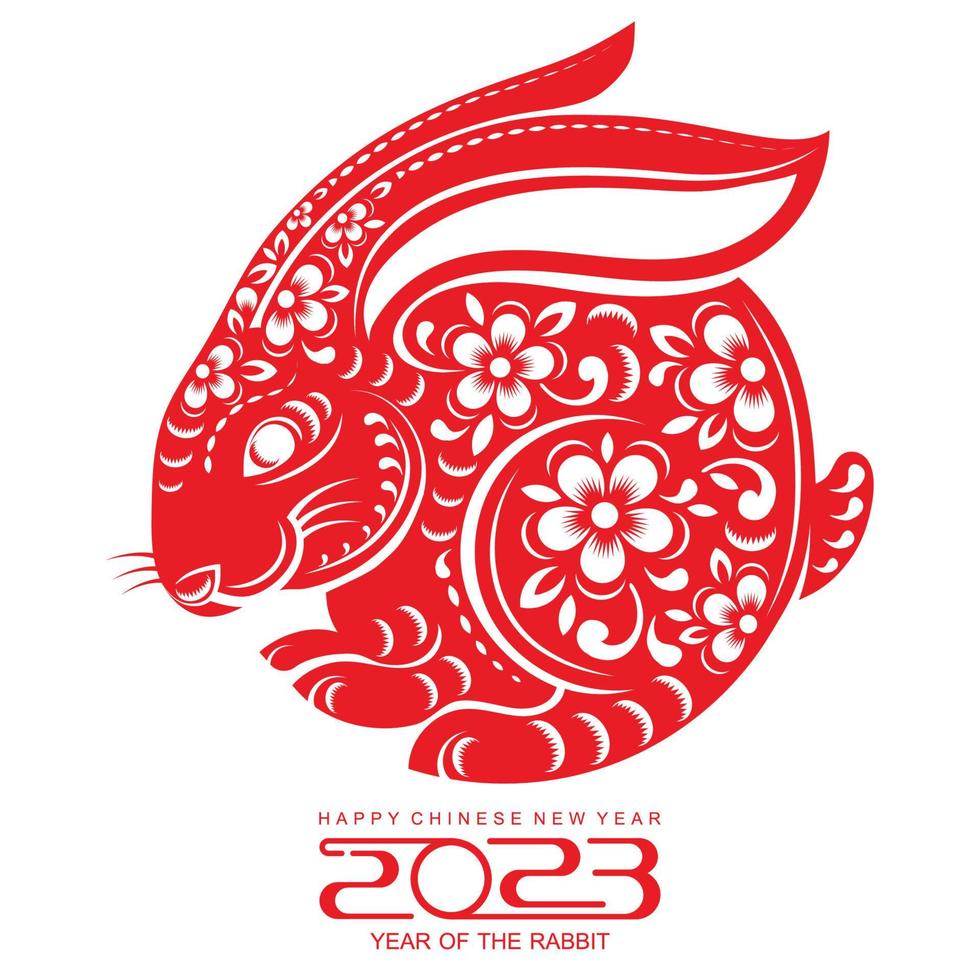 Happy chinese new year 2023 year of the rabbit vector